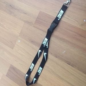 Nike Lanyard Detachable Keychain Badge ID Holder Phone Strap 22" Black/White
